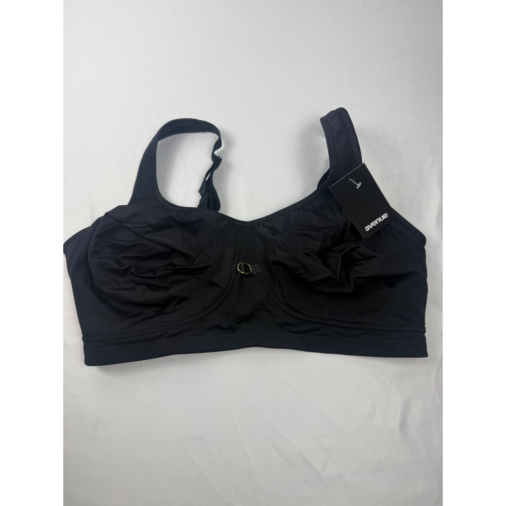Avenue‎ 40DD Soft Caress Black Wire Free Comfort Bra NWT Plus Size